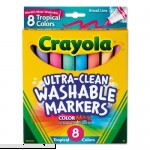 Crayola Products Crayola Washable Markers Conical Point Tropical Colors 8 Set Sold As 1 Set Lush washable colors are fun and practical. Washes off skin and clothing. Large conical tip specially designed for broad strokes or medium lines. Water-based ink. Blue lagoon coral reef dolphin gray flamingo pink sandy tan seafoam green tropical violet wild orchid.  B004E2VPV8
